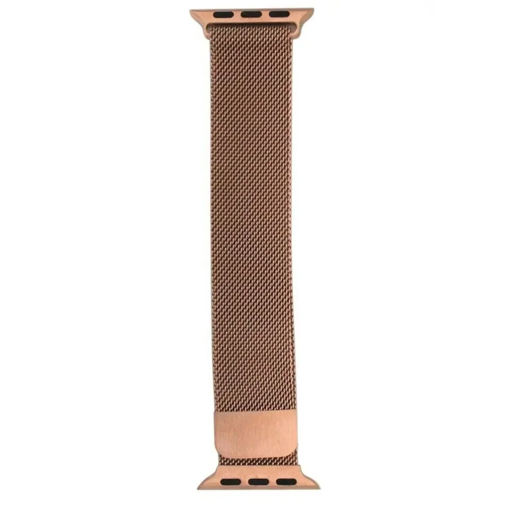 Apple Watch Mesh Band Gold Tone Stainless Steel Strap 42/44/45/46/49mm Minimal
